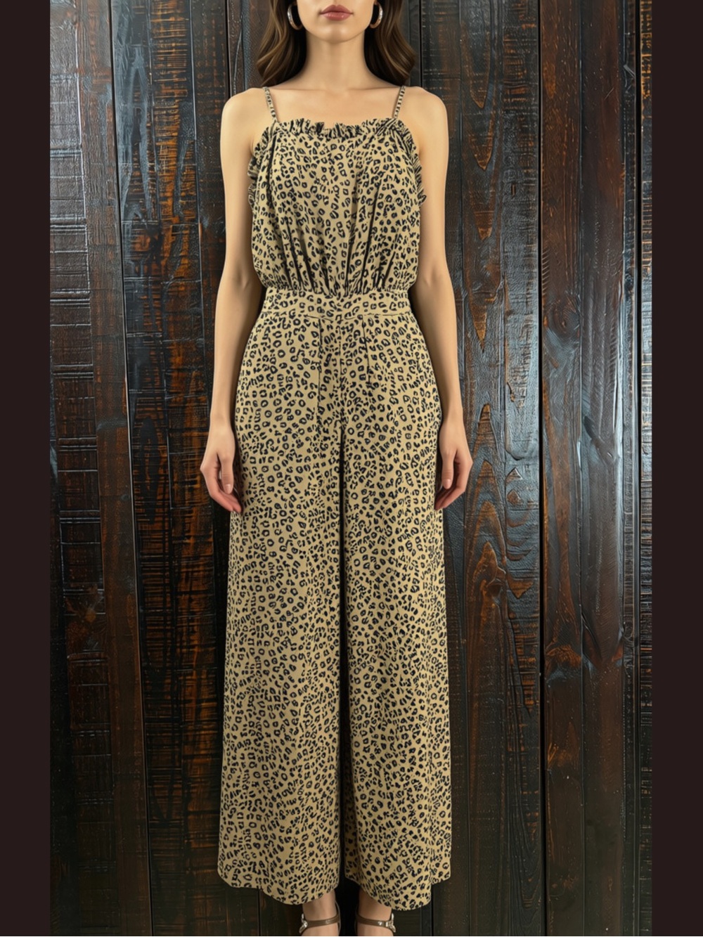 CeCe Leopard Print Wide-Leg Jumpsuit NWT Size 0